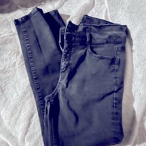 🖤 ANN TAYLOR 🖤Charcoal Button Fly HIGH RISE SKINNY Stretch Jeans Size 12